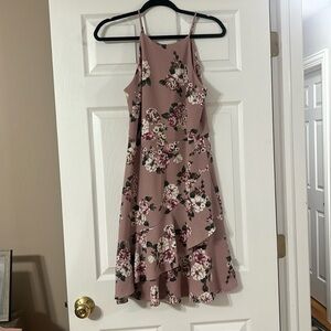 High Neck Floral Dress
